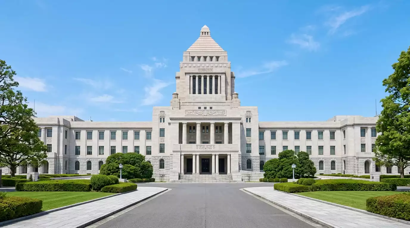Edificio de la Dieta Nacional de Japón en Tokio con cielo despejado